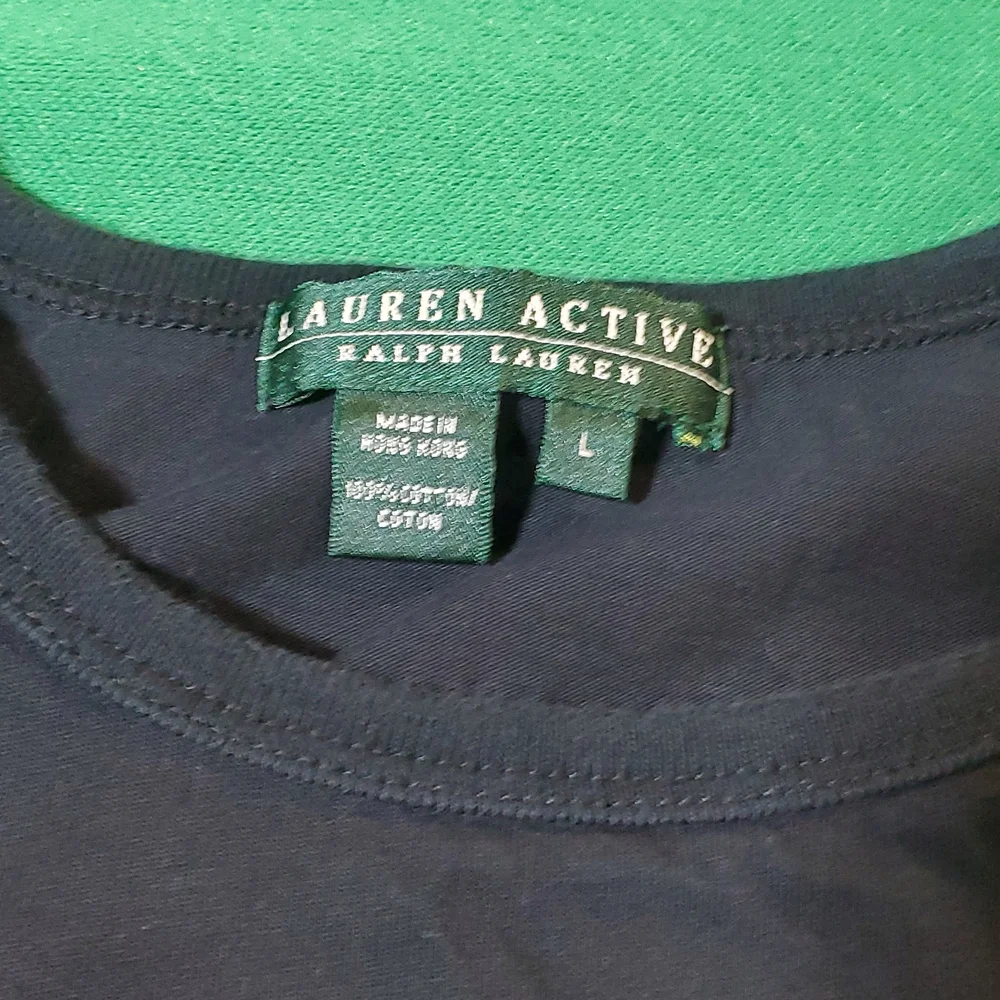 Women's vintage Ralph Lauren black yellow size Large logo long sleeve shirt - Picture 4 of 10